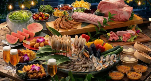 【Terbatas Musim Panas】Makan sepuasnya bahu loin Wagyu Kuroge! Nikmati BBQ saat makan malam di ruang terbuka yang lapang / Termasuk 2 kali makan