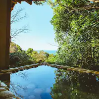 デラックスVillaAの海の見える露天風呂