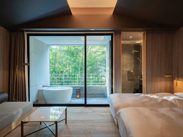 露天風呂付き客室 木立のツイン