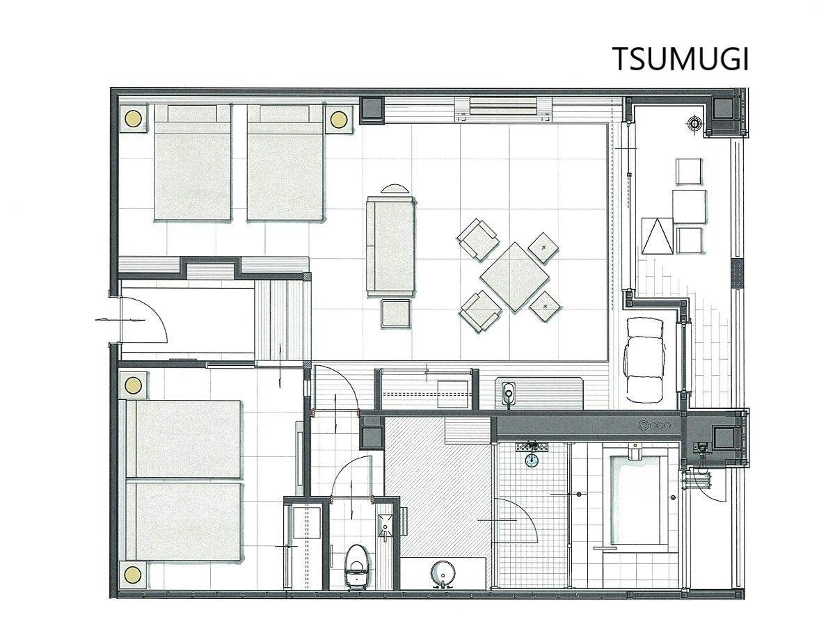 303 TSUMUGI 客室間取り図