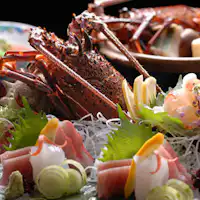 厳選素材 伊勢海老 鮑 金目鯛 献立