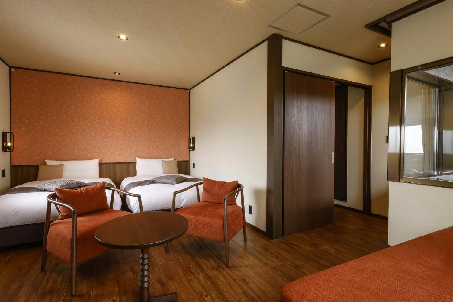 Kamar dengan mata air panas terbuka