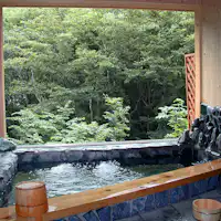 貸切展望露天「ヤマセミの渓流」風呂