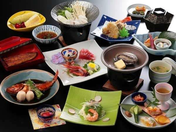 鮑ステーキ×鰻蒲焼き会席一例