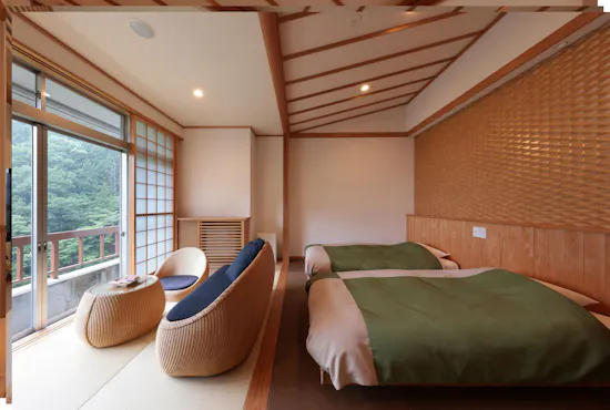 ชั้นบนสุด ห้องพักแบบญี่ปุ่นสมัยใหม่แบบเตียงคู่