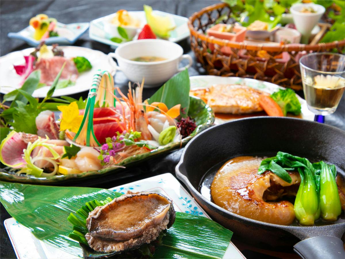 【‐松‐三陸グルメ御膳】～選べる鮑or仙台牛！料理長厳選の地場食材を堪能～