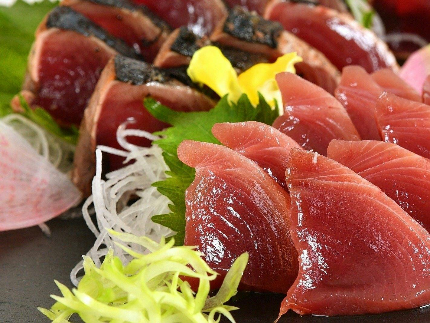 水揚げ漁港ならではの鮮度バツグンのかつおを食べつくせ！かつお三昧＆気仙沼名物フカヒレプラン