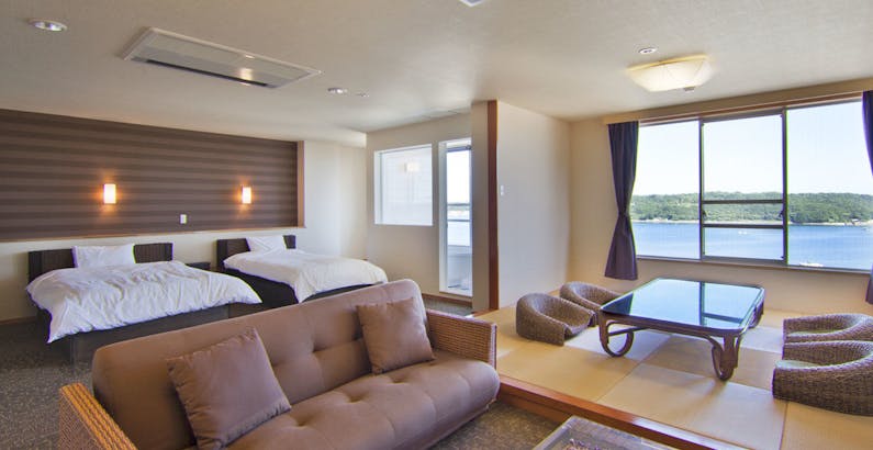 海が見える展望風呂付 特別室63平米 和洋室ツイン 6畳 釣り体験 釣り竿セット無料貸出 釣れた魚は貴方だけのスペシャル夕食に 調理は料理長におまかせプラン 海辺のホテルはな 一休 Comキラリト