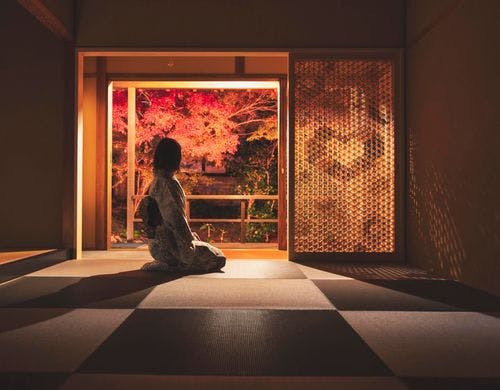 紅葉時庭の部屋からの眺め