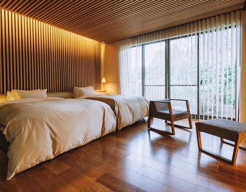 【和風モダン】ツイン（12畳)　露天風呂付