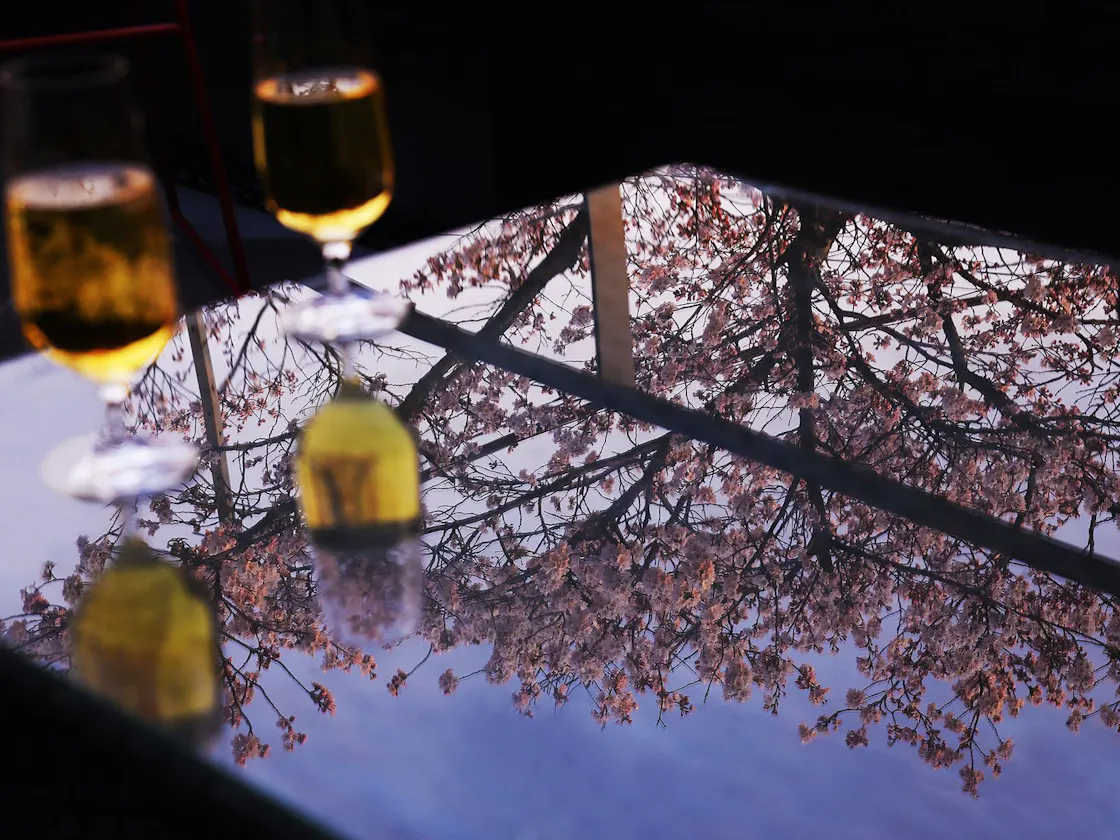 テラスで乾杯