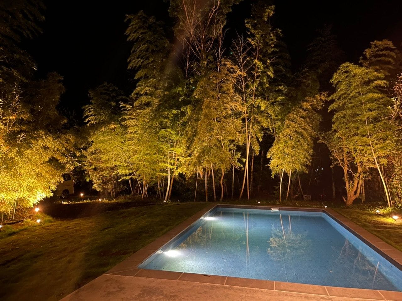 庄屋の里たなか　竹林とナイトプール