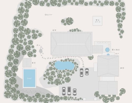 庄屋の里古民家たなか　施設マップ