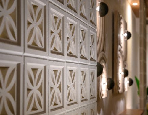 リビング　花ブロック