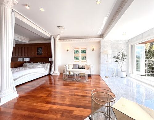 1階 洋室1 キングサイズベッド 1台