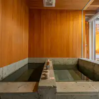 岩風呂の天然温泉