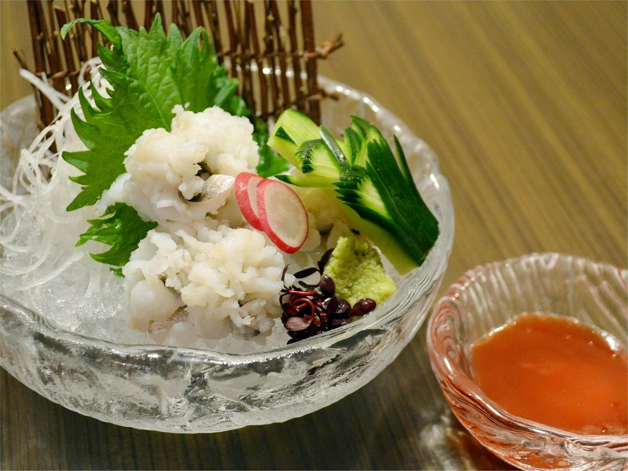 京都グルメ　鱧の湯引き(イメージ)