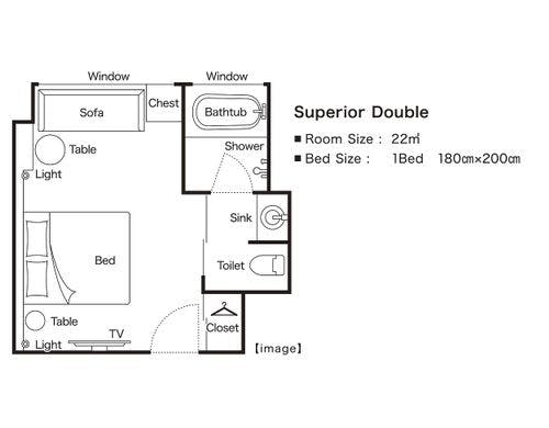 スーペリアダブル　平面図イメージ