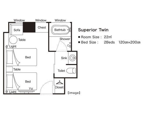 スーペリアツイン　平面図イメージ