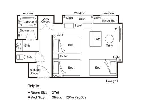 トリプル　平面図イメージ