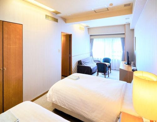 最上階に位置するツインルーム