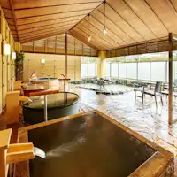 อ่างอาบน้ำกลางแจ้งขนาดใหญ่ที่มี 6 ประเภทและ 7 อ่างอาบน้ำ