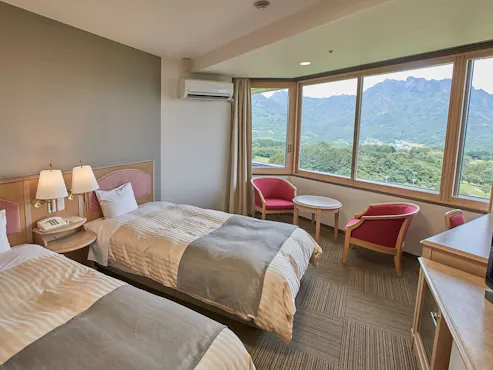 ห้องพักเตียงคู่พร้อมวิวภูเขา Myogi