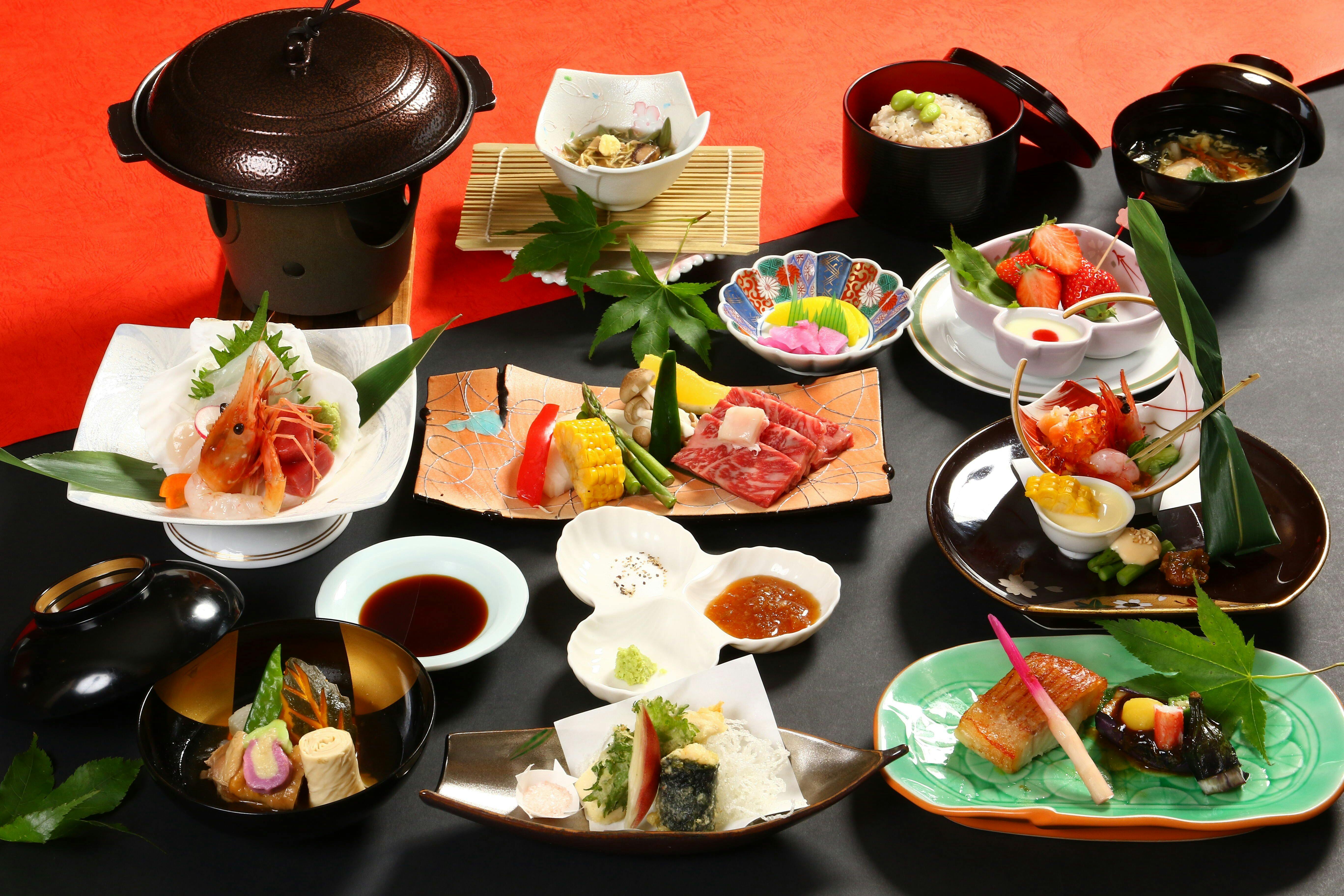 Makan malam dengan daging sapi Shiraoi panggang yang lezat.