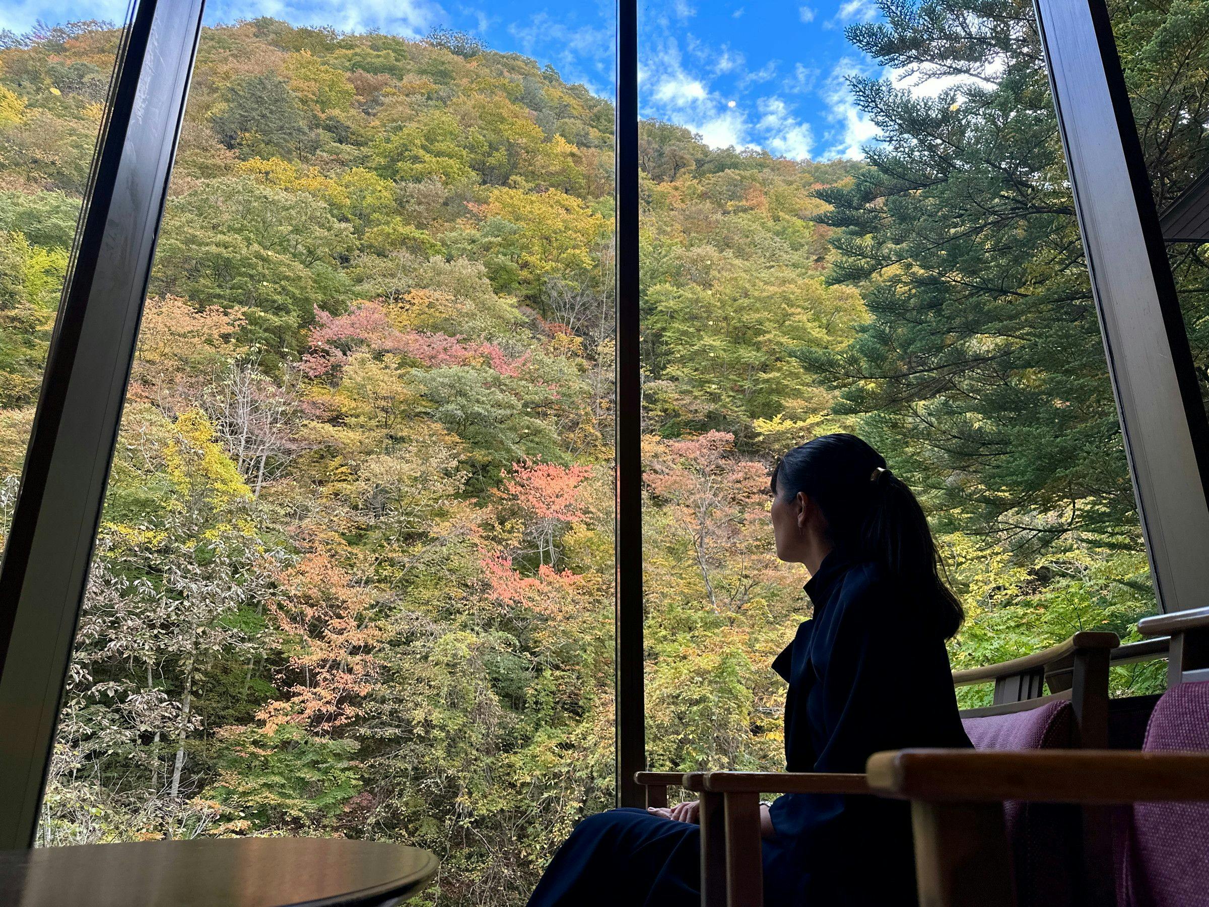 วิวจากหน้าต่างบานใหญ่ในล็อบบี้