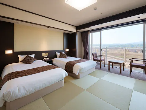 Kamar gaya Jepang 8 tatami dengan tempat tidur