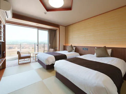 Kamar gaya Jepang 6 tatami dengan tempat tidur