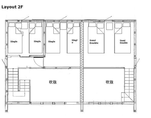 各棟の2Fレイアウトです。