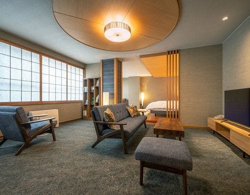 御仮屋　釜淵　テラス付き客室風呂