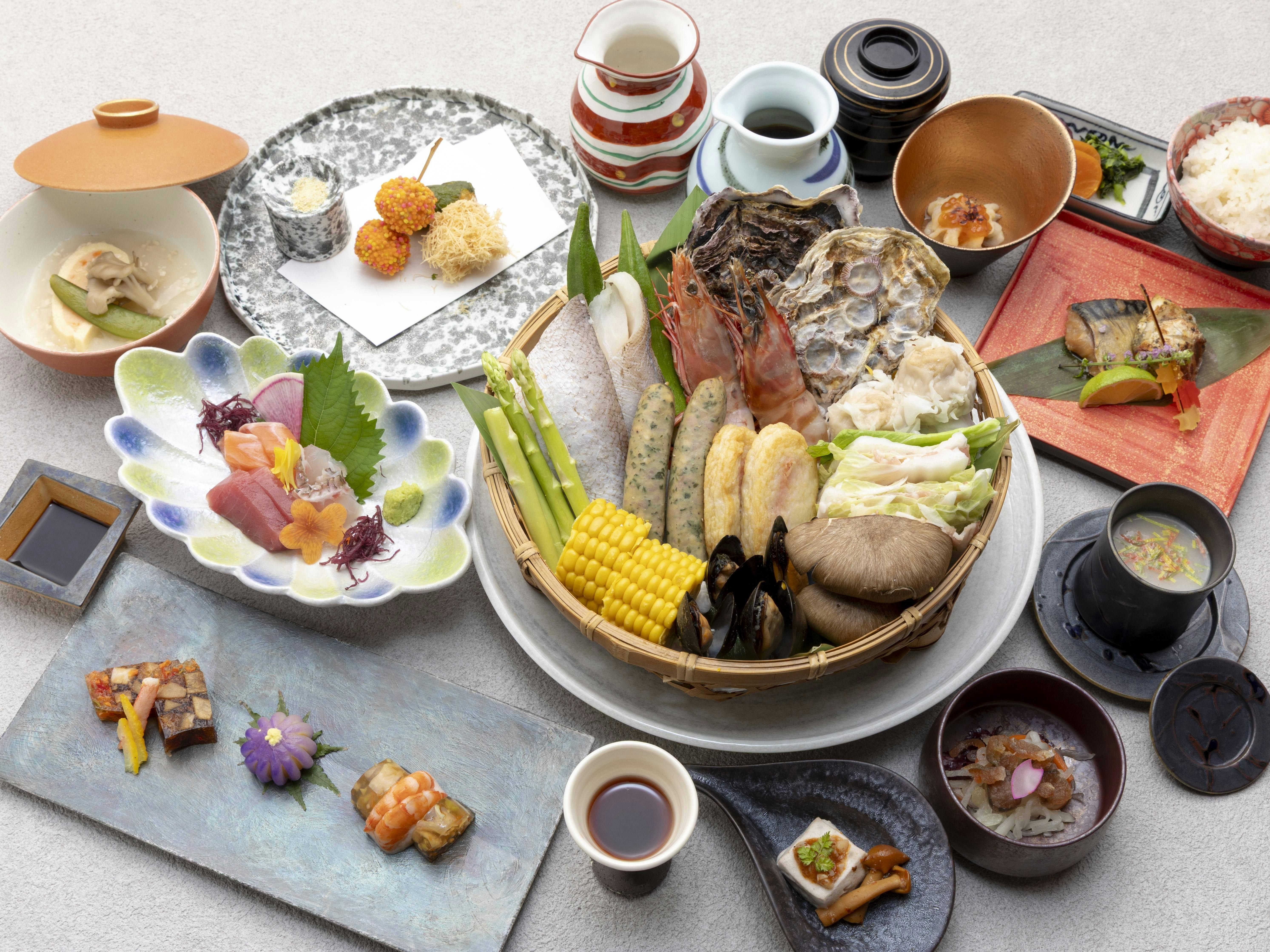 ชุดอาหารไคเซกิแบบนรก蒸ุ