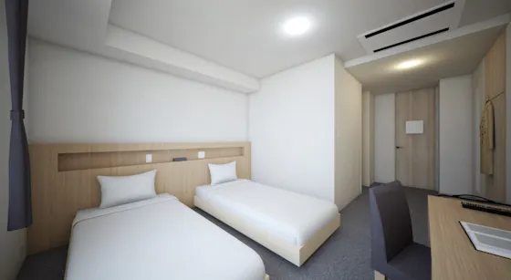 ห้องพักเตียงคู่ขนาด 19 ตารางเมตร