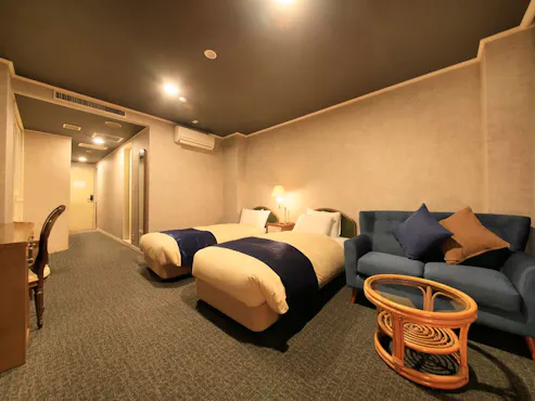 【ห้องพักแบบเตียงคู่สไตล์ตะวันตก】พื้นที่กว้างขวาง 40 ตารางเมตร