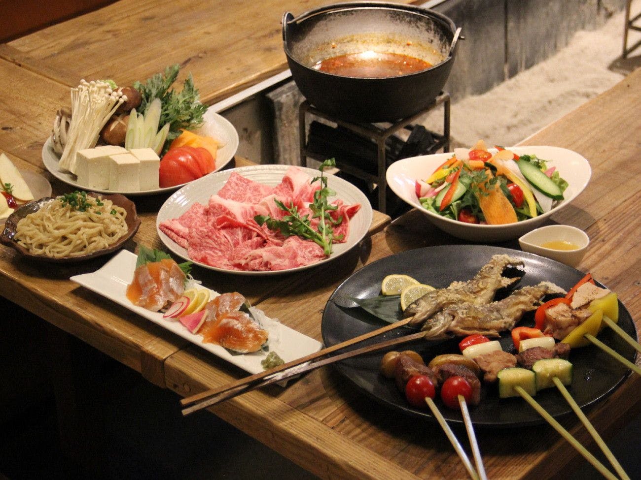 สุกี้ยากี้เนื้อวากิวดำ 'คอร์สพรีเมียม'