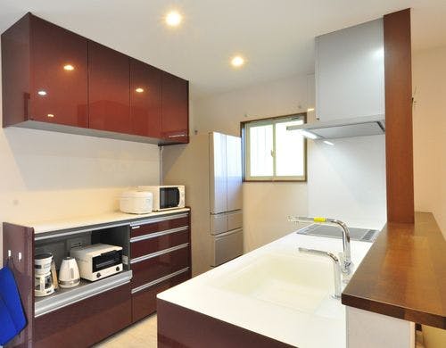 【ダイニングキッチン】キッチンと一体化