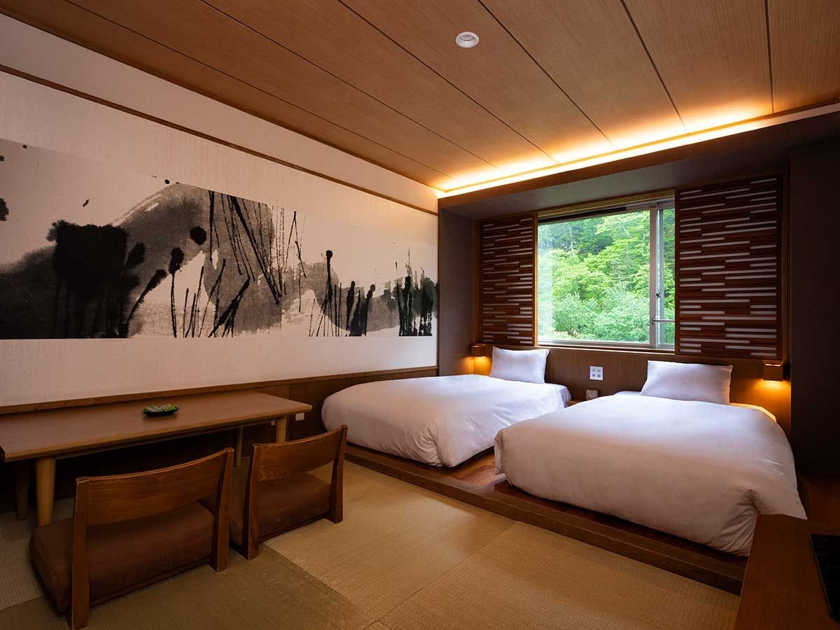 【สไตล์ญี่ปุ่นโมเดิร์น】ห้องเตียงคู่ที่นอนสบาย