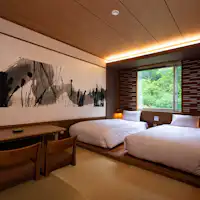 【สไตล์ญี่ปุ่นโมเดิร์น】ห้องเตียงคู่ที่นอนสบาย