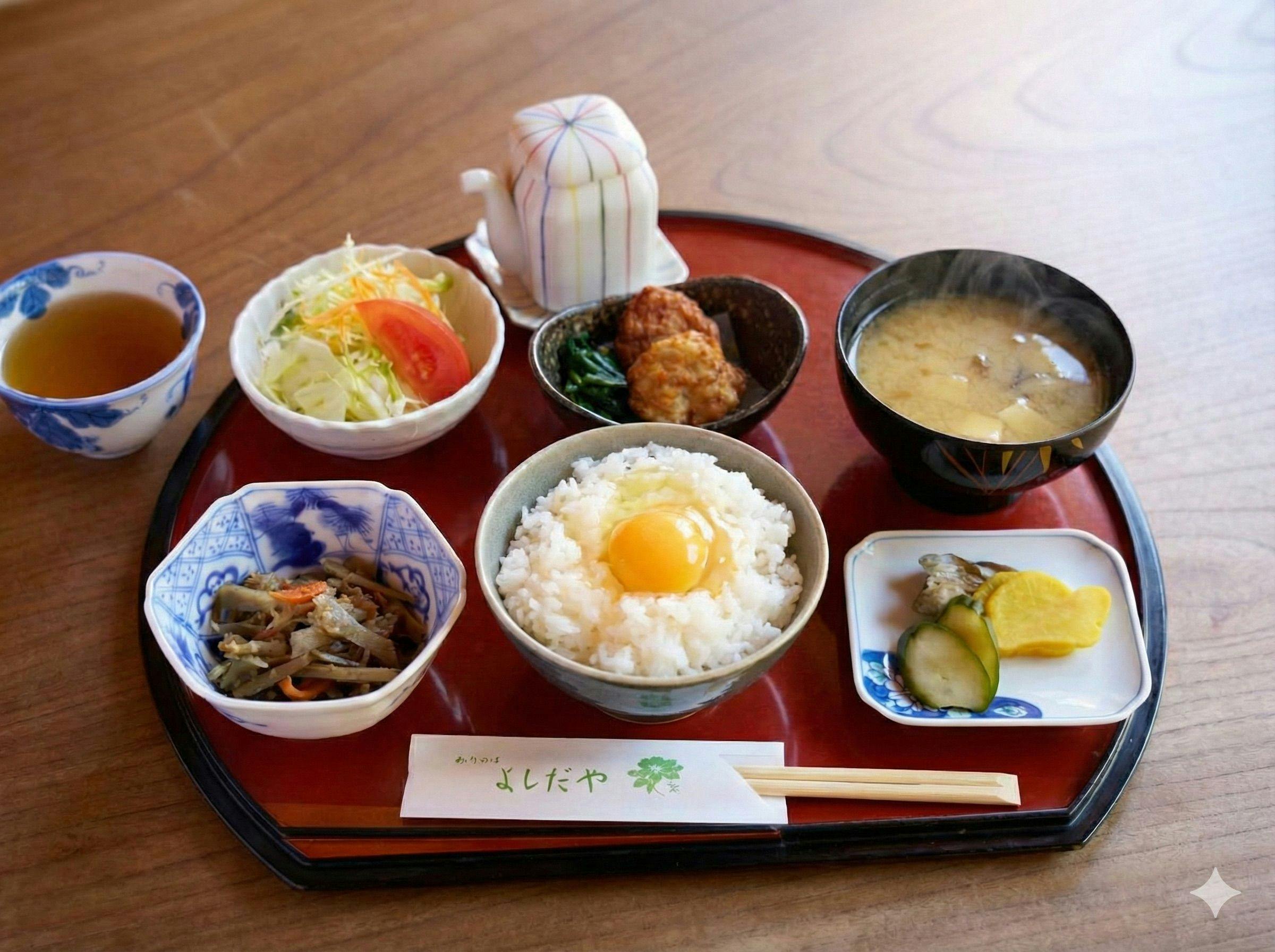 ข้าวไข่ดิบราดซอสหอมกลิ่นดาชิ สีสันสวยงาม อร่อยน่าทาน