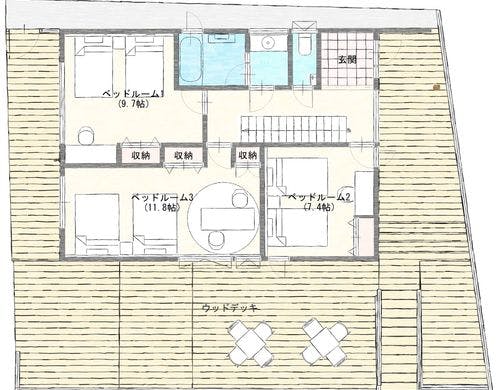外観、1階の図面