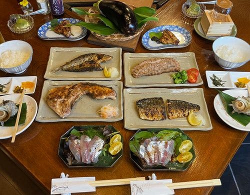 舟盛プランに含まれる炉ばた焼