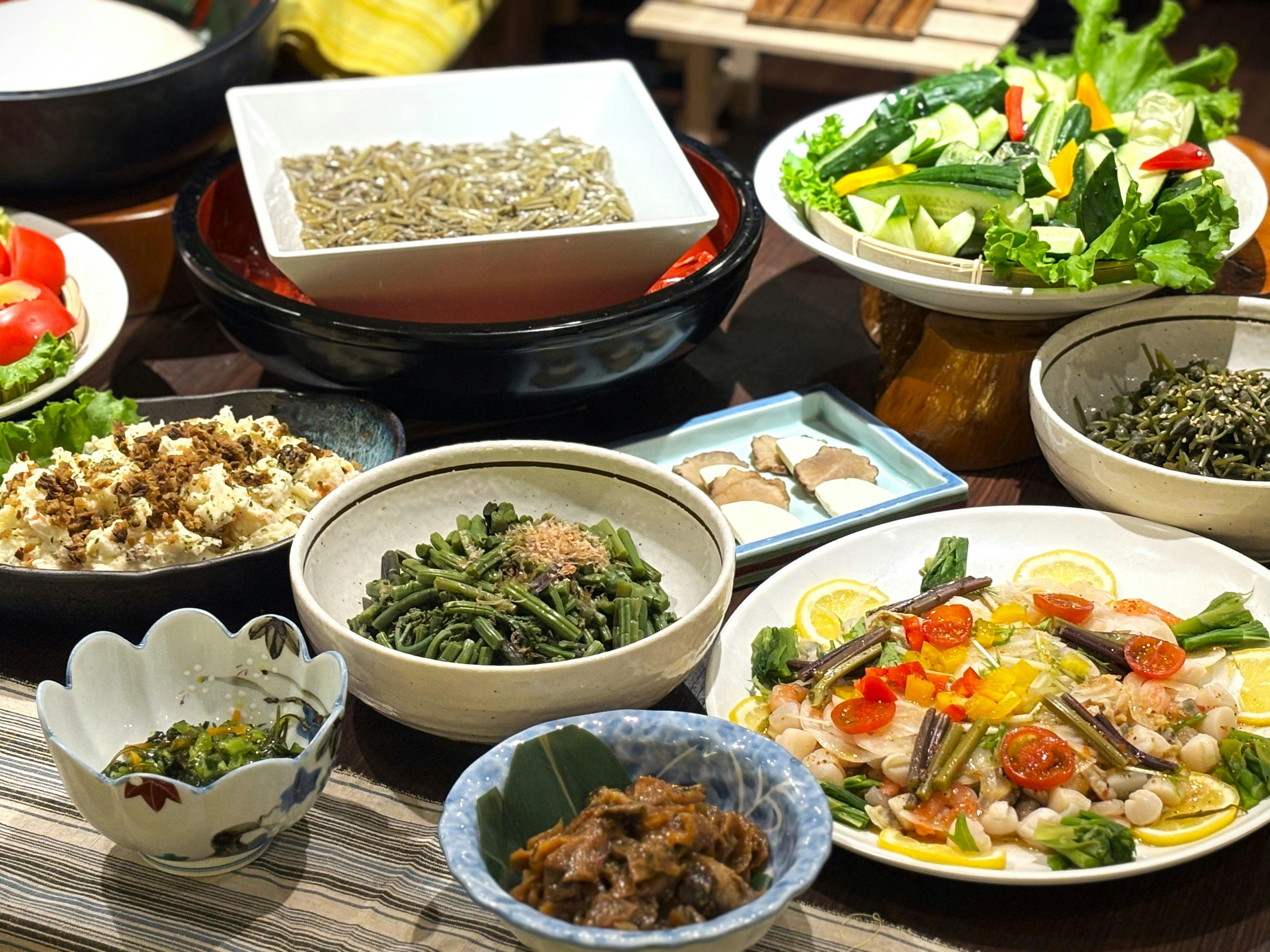 秋田創作鄉土料理自助餐料理示意圖