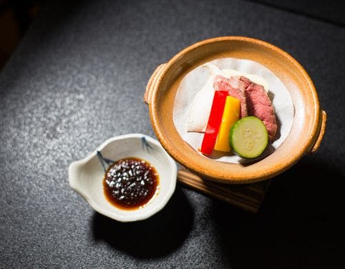 信州牛の陶板焼き