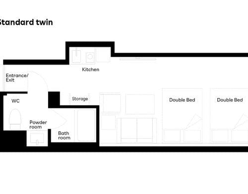 ツインルーム間取り図