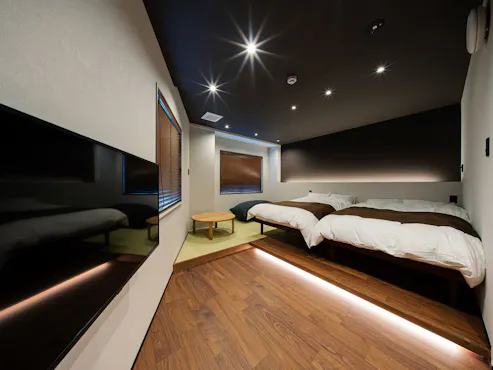 ห้องพักสไตล์ญี่ปุ่นโมเดิร์นแบบตะวันตก เตียงคู่