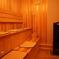 ห้องซาวน่า
เตา HARVIA พร้อมฟังก์ชันราดน้ำเพิ่มไอน้ำ