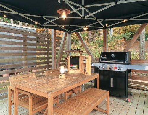 #NATURE　タープテント付きのデッキ