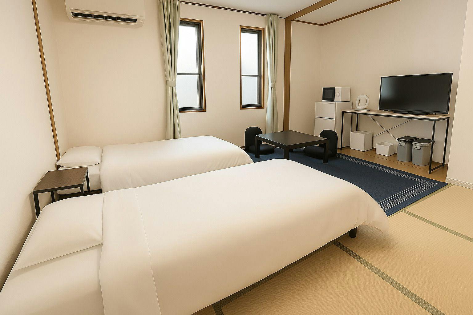 ห้องซูพีเรียร์เตียงคู่ (ห้องสไตล์ญี่ปุ่น 8 เสื่อทาทามิ)